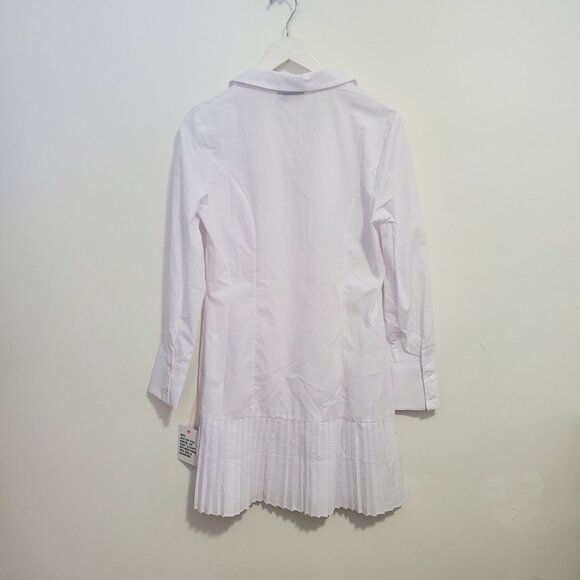 ASOS DESIGN cotton button through pleated mini shirt dress - Picture 6 of 10